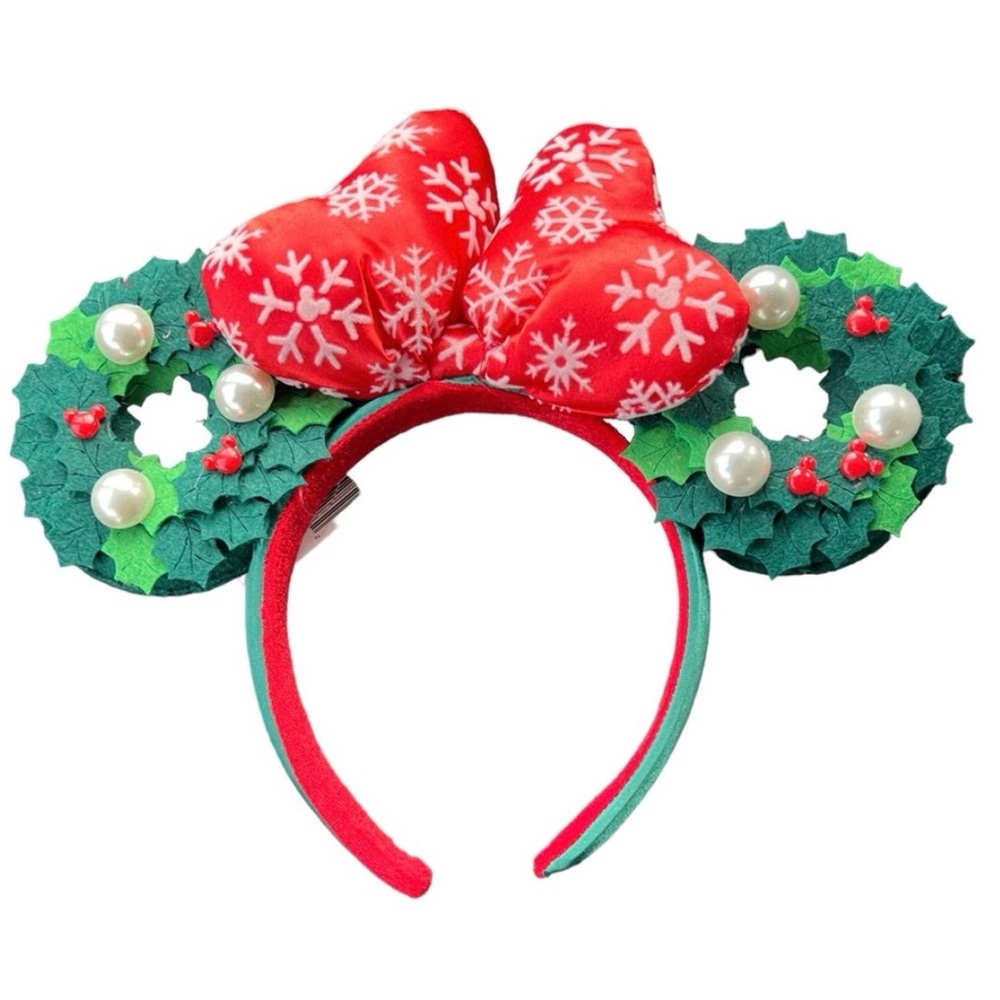 NWT Christmas Wreath Mickey Mouse Ears/Headband